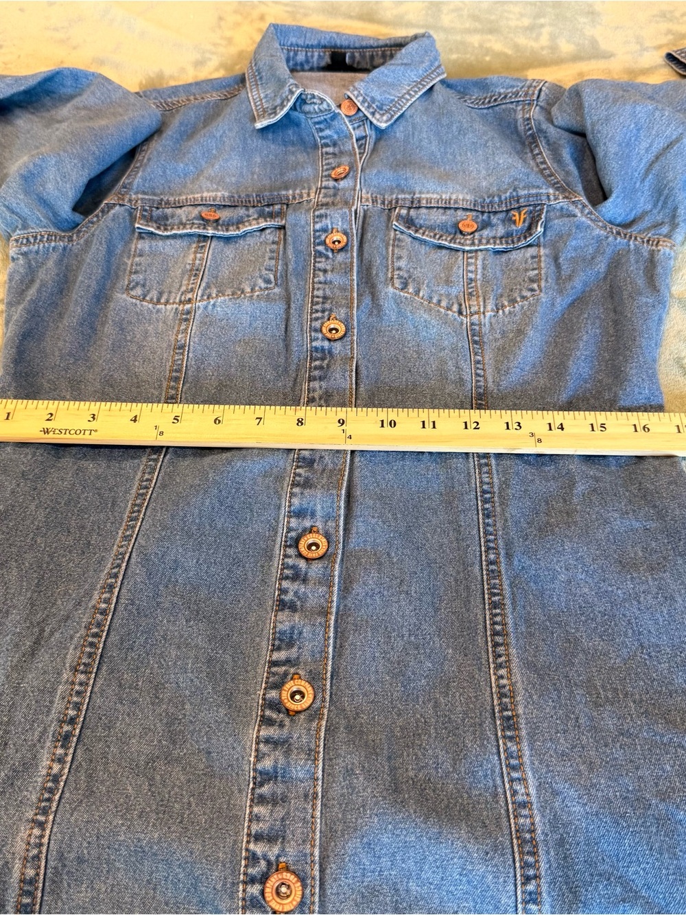 Frye Denim Shirt Dress Women’s Medium Blue Button Front Long Sleeve NWOT - Picture 8 of 12